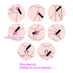 Extended Bullet Vibrator - USB Rechargeable, Waterproof, 10 Powerful Vibration Modes