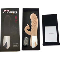 Ares Olympus - Rechargeable Dual Action Vibrator for Women | 10 Vibration Modes & 12 Pulsation Patterns | Waterproof Silicone | Available in Black and Flesh