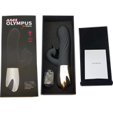 Ares Olympus - Rechargeable Dual Action Vibrator for Women | 10 Vibration Modes & 12 Pulsation Patterns | Waterproof Silicone | Available in Black and Flesh