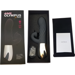 Ares Olympus - Rechargeable Dual Action Vibrator for Women | 10 Vibration Modes & 12 Pulsation Patterns | Waterproof Silicone | Available in Black and Flesh