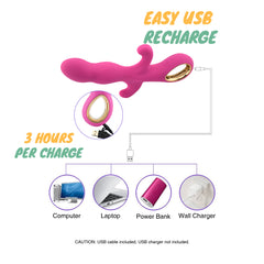 Emily Dual-Head G-Spot Vibrator – Rechargeable, Waterproof, Silicone, Ultra Quiet