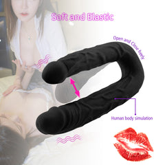 Double-Ended Vibrating Dildo - Dual Pleasure, USB Rechargeable, Waterproof, G-Spot Stimulator