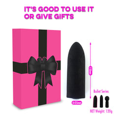 Luxury Bullet Vibrator - USB Rechargeable, Waterproof, 10 Vibration Modes, With Charging Cable, Manual, & Storage Bag