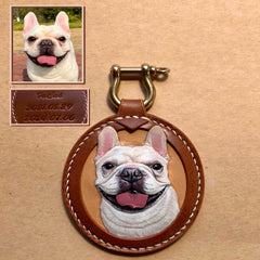 Custom Handmade Leather Pet Portrait Pendant - Unique Personalized Design | HmadeArt