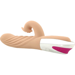 Ares Olympus - Rechargeable Dual Action Vibrator for Women | 10 Vibration Modes & 12 Pulsation Patterns | Waterproof Silicone | Available in Black and Flesh