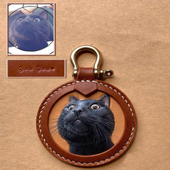 Custom Handmade Leather Pet Portrait Pendant - Unique Personalized Design | HmadeArt