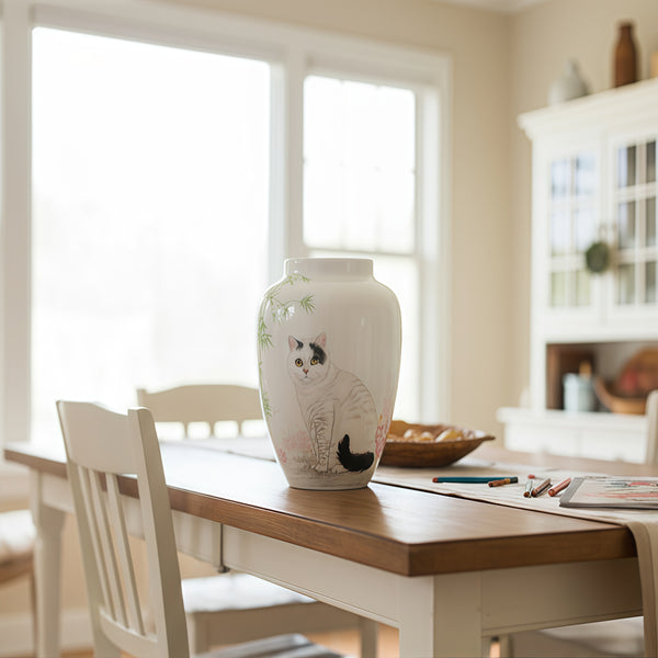 Custom Ceramic Pet Urn - Personalized Design with Uploaded Pet Photo丨HmadeArt