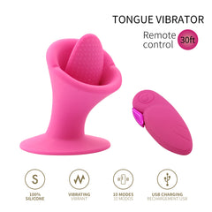 Wireless Remote Control Tongue Vibrator - 10 Vibration Modes, Soft & Flexible Touch, USB Rechargeable, Waterproof Design for Intimate Moments