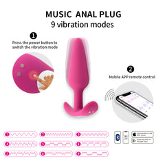 Vibrating Silicone Anal Plug - Remote-Controlled with 9 Vibration Modes