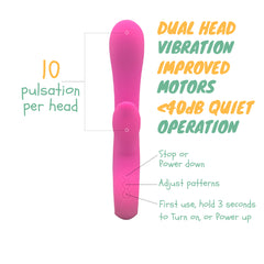 Alice Dual-Head G-Spot Vibrator – USB Rechargeable, Silicone & ABS Material