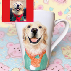 Personalized Hand-Painted Ceramic Art Cup - Custom Pet Pattern Drinkware