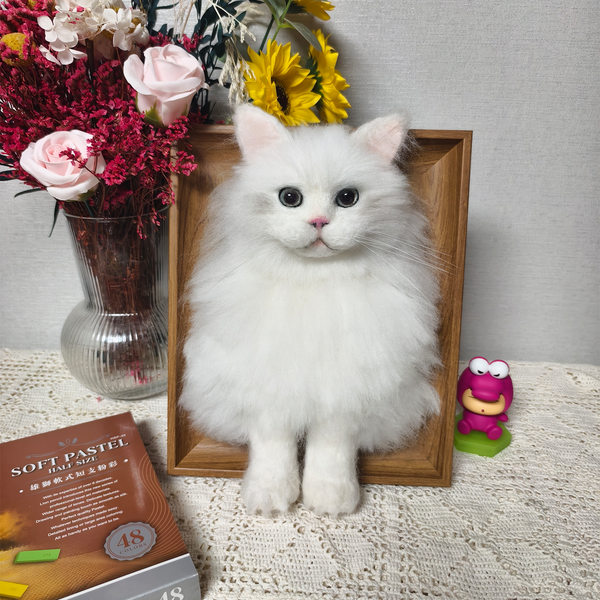3D Custom Plush Animal Clone with Wooden Frame - A Perfect Keepsake Gift for Pet Lovers | WoolenPet