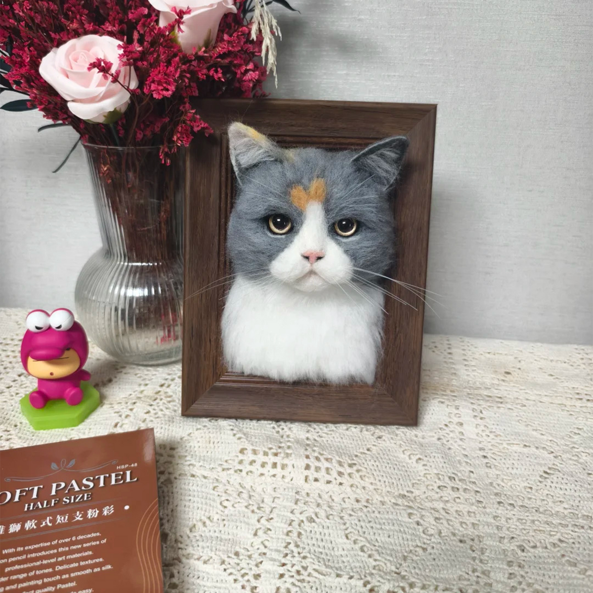 3D Custom Plush Animal Clone with Wooden Frame - A Perfect Keepsake Gift for Pet Lovers | WoolenPet